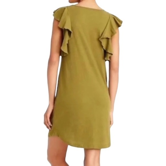 J Crew Factory Ruffled Shoulder T-Shirt Dress - Picture 2 of 9